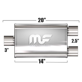 Глушитель Magnaflow 5"x8"x14"  3"IN/2x2.5"OUT