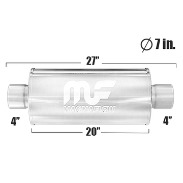 Глушитель Magnaflow 7"x7"x20"  4"IN/4"OUT