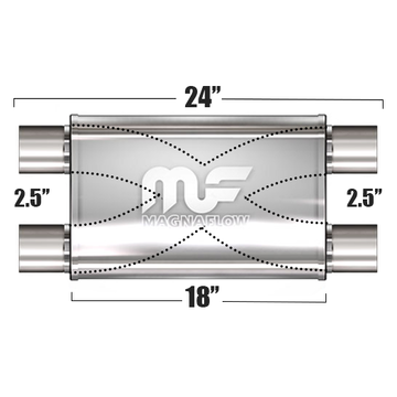 Глушитель Magnaflow 5"x8"x18"  2x2.5"IN/2x2.5"OUT