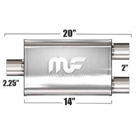 Глушитель Magnaflow 5"x8"x14"  2.25"IN/2x2"OUT