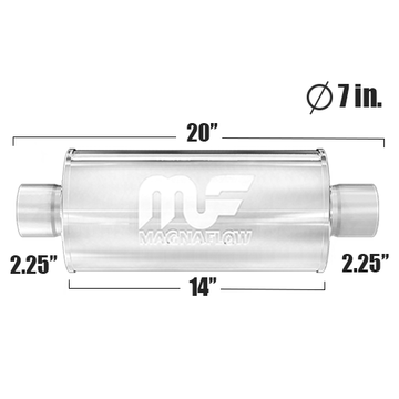 Глушитель Magnaflow 7"x7"x14"  2.25"IN/2.25"OUT