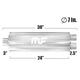Глушитель Magnaflow 7"x7"x24"  3"IN/2x2.5"OUT