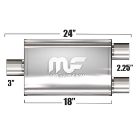 Глушитель Magnaflow 5"x8"x18"  3"IN/2x2.25"OUT