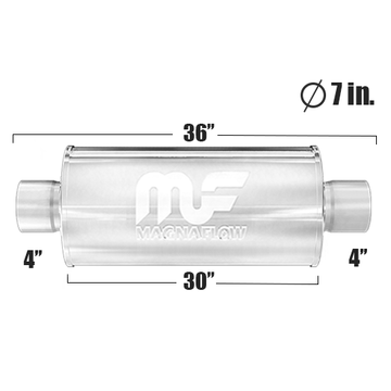 Глушитель Magnaflow 7"x7"x30"  4"IN/4"OUT