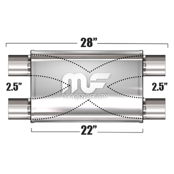 Глушитель Magnaflow 5"x11"x22"  2.5"IN/2.5"OUT