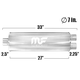 Глушитель Magnaflow 7"x7"x27"  2.5"IN/2x2.25"OUT