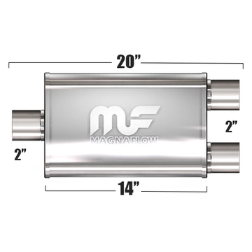 Глушитель Magnaflow 5"x8"x14"  2"IN/2x2"OUT