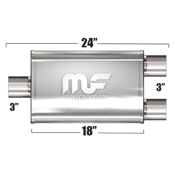Глушитель Magnaflow 5"x8"x18"  3"IN/2x3"OUT
