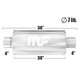 Глушитель Magnaflow 7"x7"x30"  4"IN/4"OUT