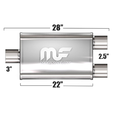 Глушитель Magnaflow 5"x11"x22"  3"IN/2x2.5"OUT