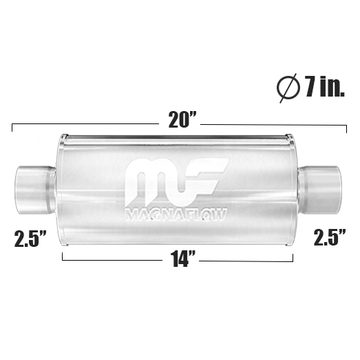 Глушитель Magnaflow 7"x7"x14"  2.5"IN/2.5"OUT