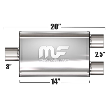 Глушитель Magnaflow 5"x8"x14"  3"IN/2x2.5"OUT