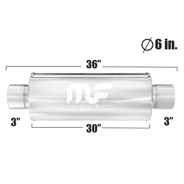 Глушитель Magnaflow 6"x6"x30"  3"IN/3"OUT