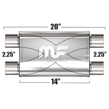 Глушитель Magnaflow 4"x9"x14"  2x2.25"IN/2x2.25"OUT