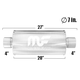 Глушитель Magnaflow 7"x7"x20"  4"IN/4"OUT