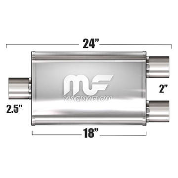 Глушитель Magnaflow 5"x8"x18"  2.5"IN/2x2"OUT