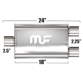 Глушитель Magnaflow 5"x8"x18"  2.5"IN/2x2.25"OUT