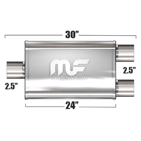 Глушитель Magnaflow 5"x8"x24"  2.5"IN/2x2.5"OUT