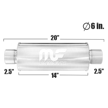 Глушитель Magnaflow 6"x6"x14"  2.5"IN/2.5"OUT