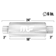 Глушитель Magnaflow 6"x6"x18"  2"IN/2"OUT