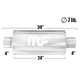 Глушитель Magnaflow 7"x7"x24"  4"IN/4"OUT