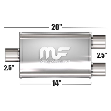 Глушитель Magnaflow 5"x8"x14"  2.5"IN/2x2.5"OUT