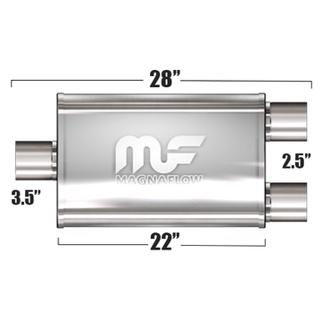 Глушитель Magnaflow 5"x11"x22"  3.5"IN/2x2.5"OUT