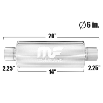 Глушитель Magnaflow 6"x6"x14"  2.25"IN/2.25"OUT
