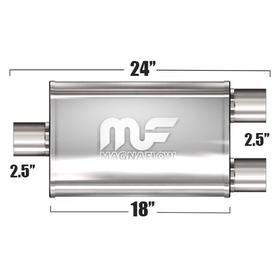 Глушитель Magnaflow 5"x8"x18"  2.5"IN/2x2.5"OUT